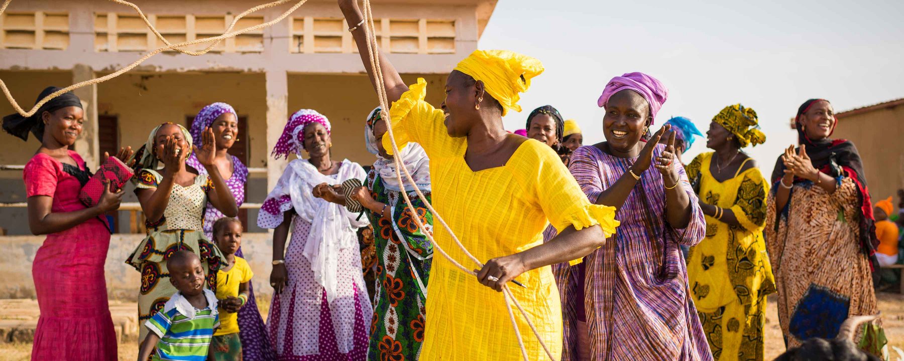 Ms. Khady Ndongo (in purple) is a community nutrition volunteer in the Matam region of Senegal.